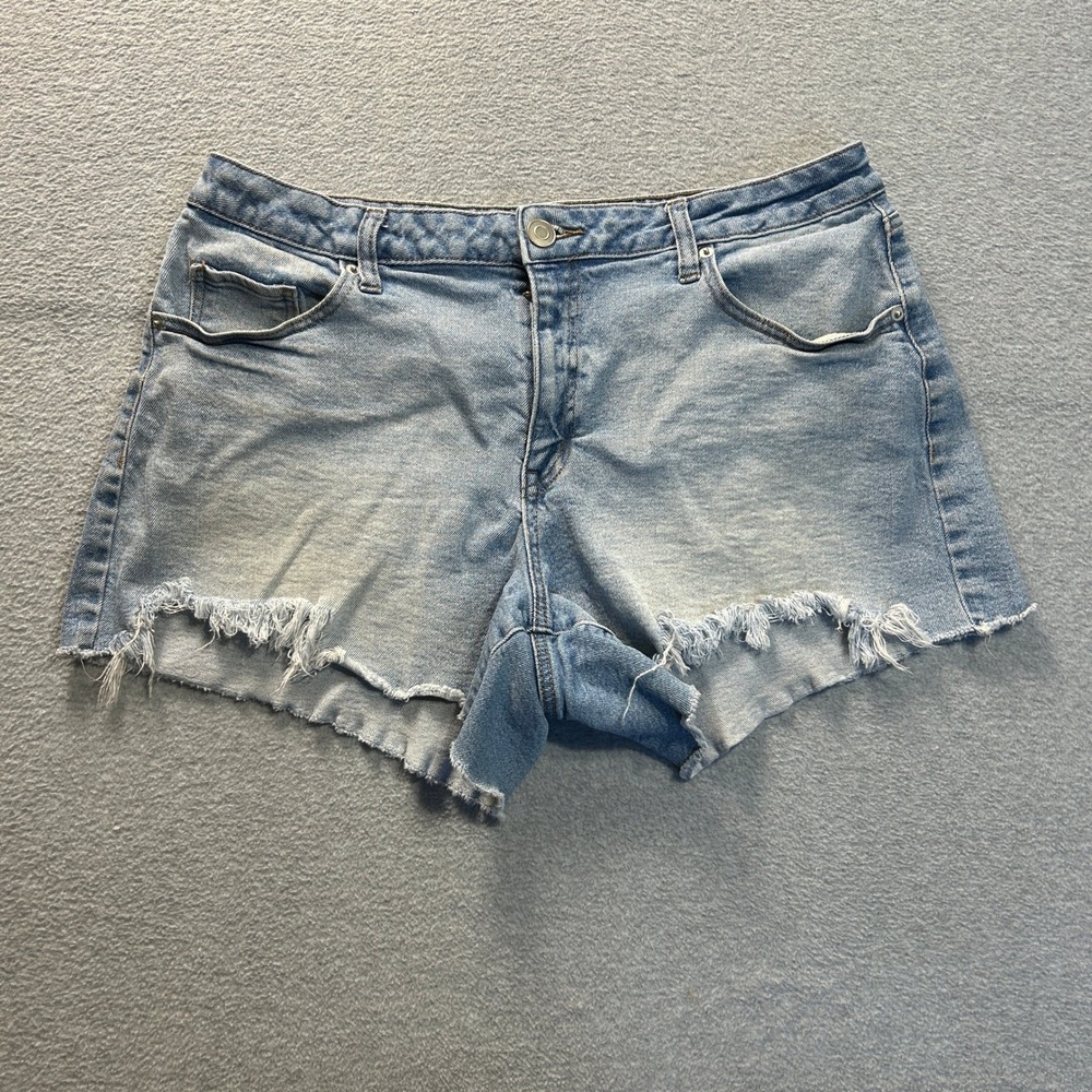 Project Indigo Denim‎ Shorts Womens Juniors 17 Light Wash Distressed Cut Off